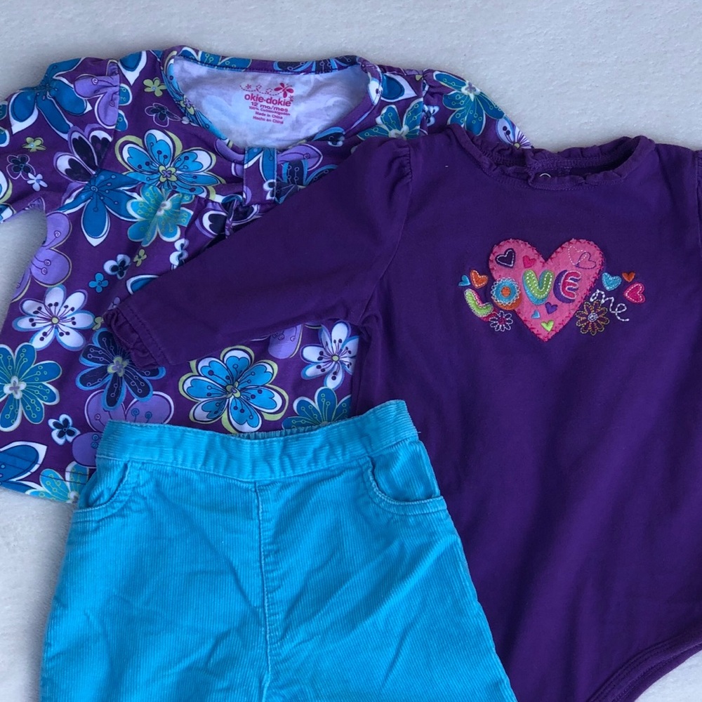 Okie Dokie Baby Girl Matching Set Size 12M - Picture 3 of 3